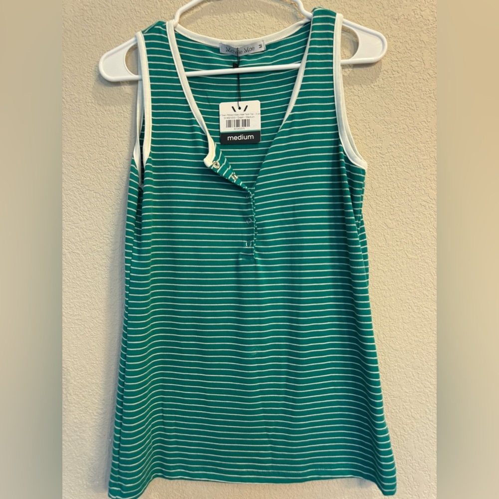 Striped Green Sleeveless Top